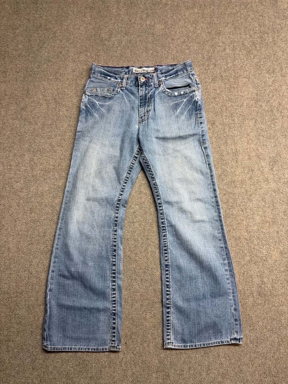 Aeropostale Winfield Vintage Bootcut Distressed Light Wash Denim Jeans 31/30